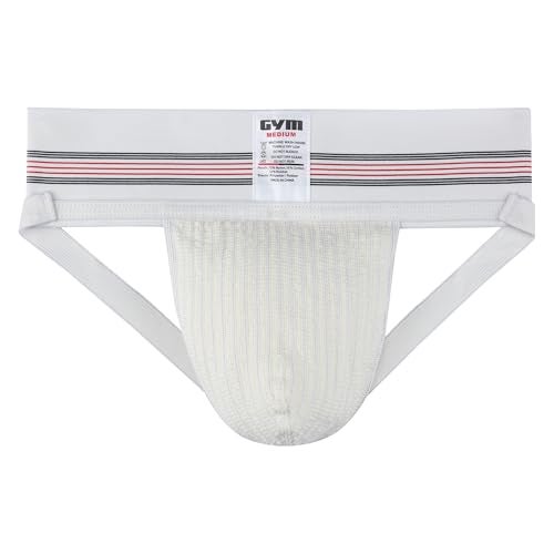 GYM Mens Old School Jockstrap (Large, White, 1-Pack) - Image 2