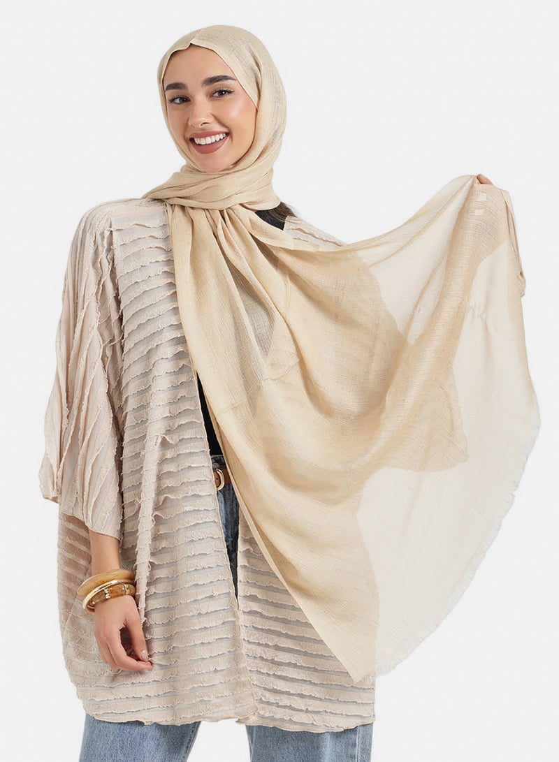 Carina Ribbed Cotton Scarf - Image 1