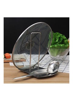 FRIEET Stainless Steel Pan Pot Cover Lid Rack Stand Spoon Holder Silver 18.5x15.5x20centimeter  - Image 3