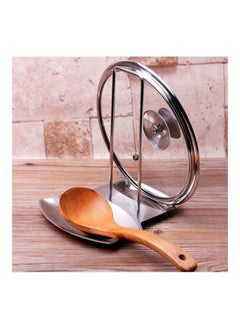 FRIEET Stainless Steel Pan Pot Cover Lid Rack Stand Spoon Holder Silver 18.5x15.5x20centimeter  - Image 2