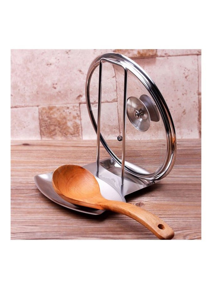 FRIEET Stainless Steel Pan Pot Cover Lid Rack Stand Spoon Holder Silver 18.5x15.5x20centimeter  - Image 2