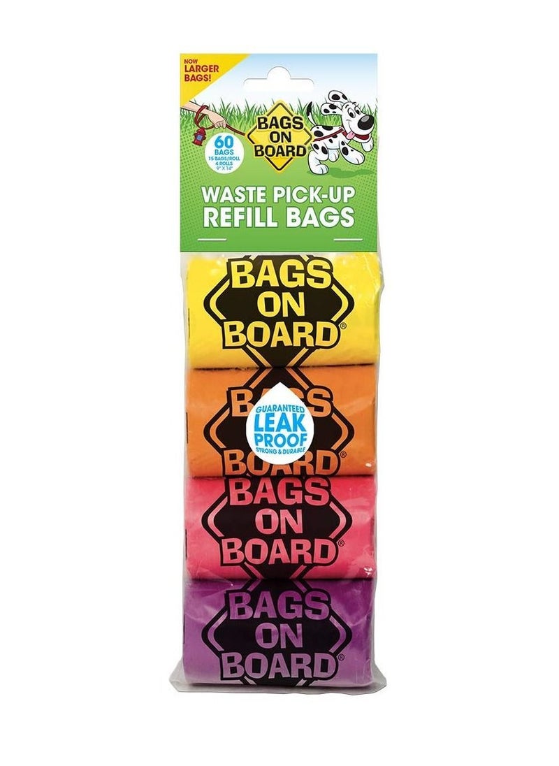 BAGS ON BOARD Refill Bags Rainbow Roll 60 bags (4×15) Multicolor  - Image 1