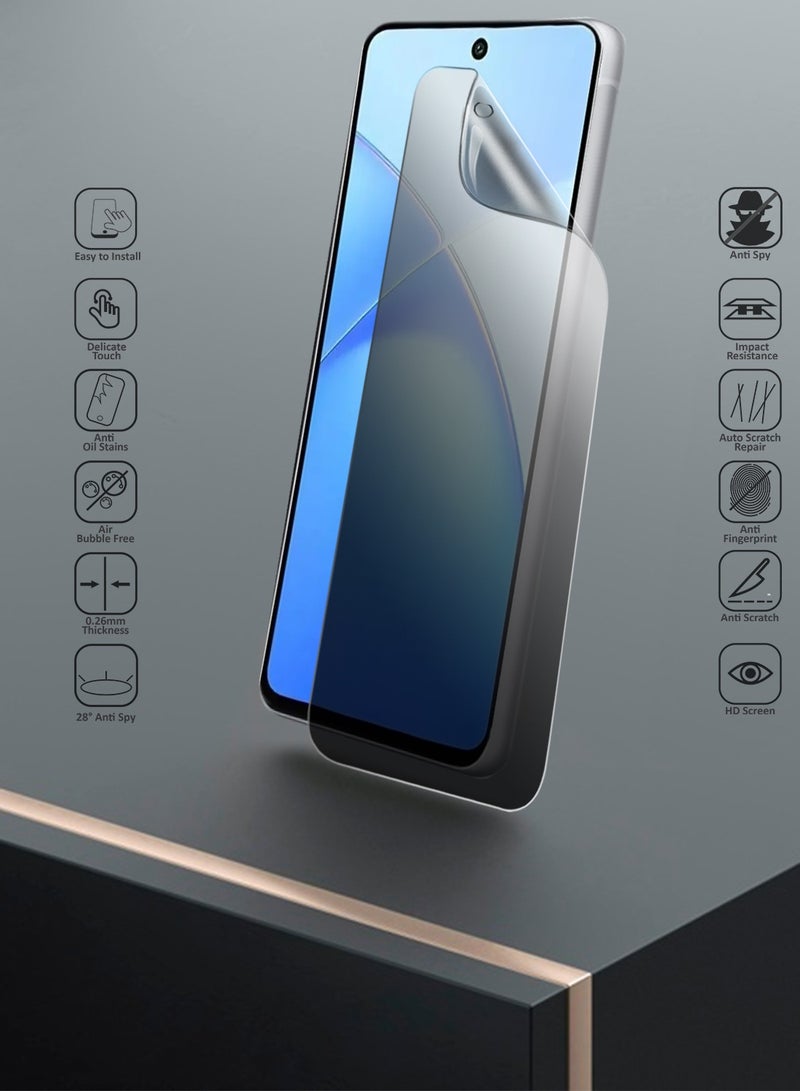 Wtech Infinix Smart 10 Plus / Infinix Smart 10 4G 2025 Premium Hydrogel Anti Spy / Anti Privacy Film Thin and Flexible Screen Protector (MSHFMP) - Clear - Image 2