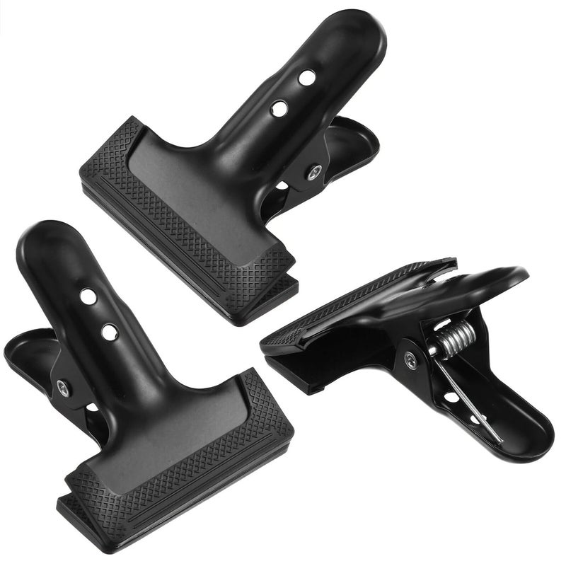 Gatuida 3 Pieces Backdrop Cloth Spring Clamps Photography Background Clips With Protective Grip For Photo Studio And Lighting Equipment Black - Image 2