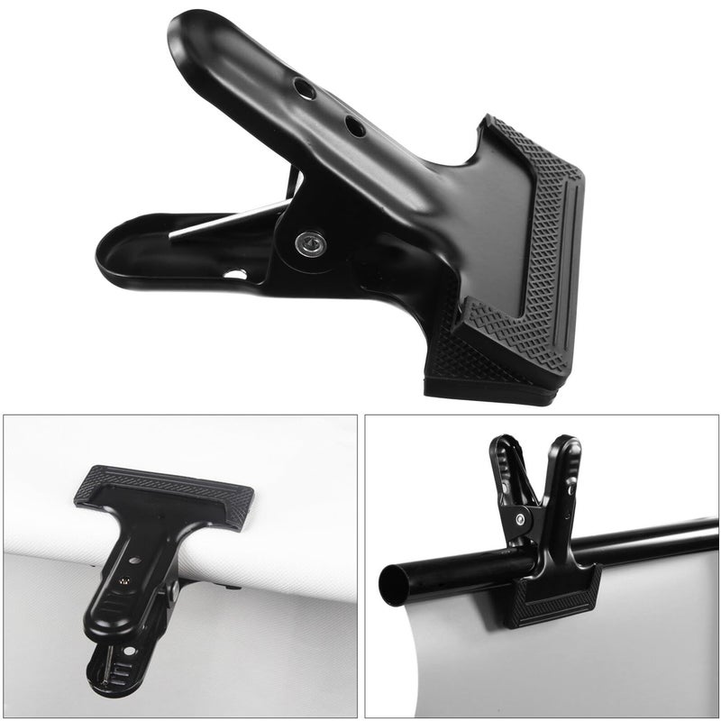 Gatuida 3 Pieces Backdrop Cloth Spring Clamps Photography Background Clips With Protective Grip For Photo Studio And Lighting Equipment Black - Image 3