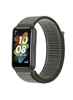 Generic Replacement Strap For Huawei Band 7 Nylon Loop Buckle Watch Band Deep Olive 
