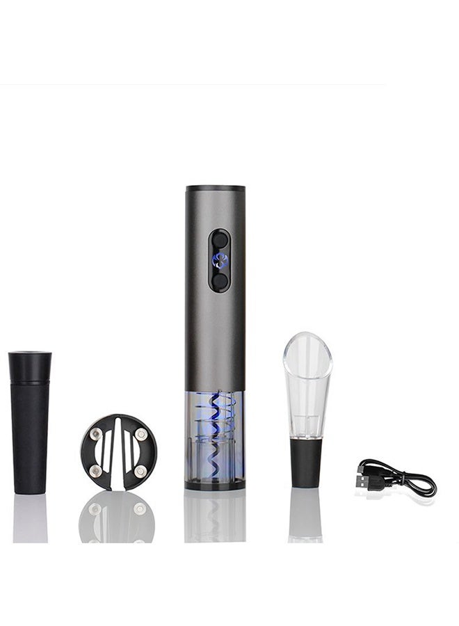 JCB CHIC مفتاح زجاجات النبيذ الكهربائي مفتاح زجاجات النبيذ مع قاطع رقائق معدنية 2 سدادات فراغية مرشح هواء، مفتاح زجاجات النبيذ الأوتوماتيكي 4 في 1 مجموعة هدايا لمحبي النبيذ الرجال الآباء المطبخ الحفلات المنزل - Image 1