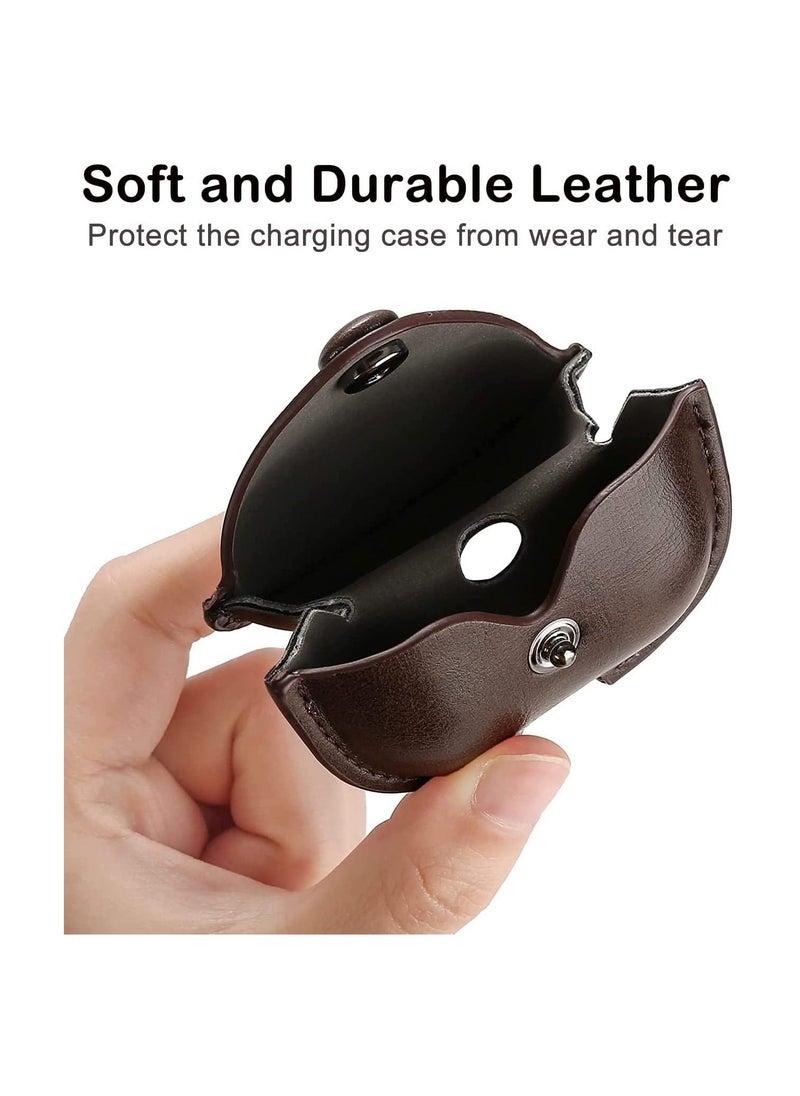 Generic - AirPods 3rd Generation Case (2021), Leather Protective Case Skin Cover with Keychain and Lock for Apple Airpods 3 Case Women Men - Image 1