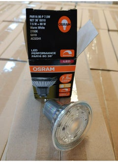 Osram Osram LED Eco PAR16 GU10 Lamp 36 Degree 7.5W, Very Warm White 2700K(Yellow) Dimmable Pack Of 10  - Image 5