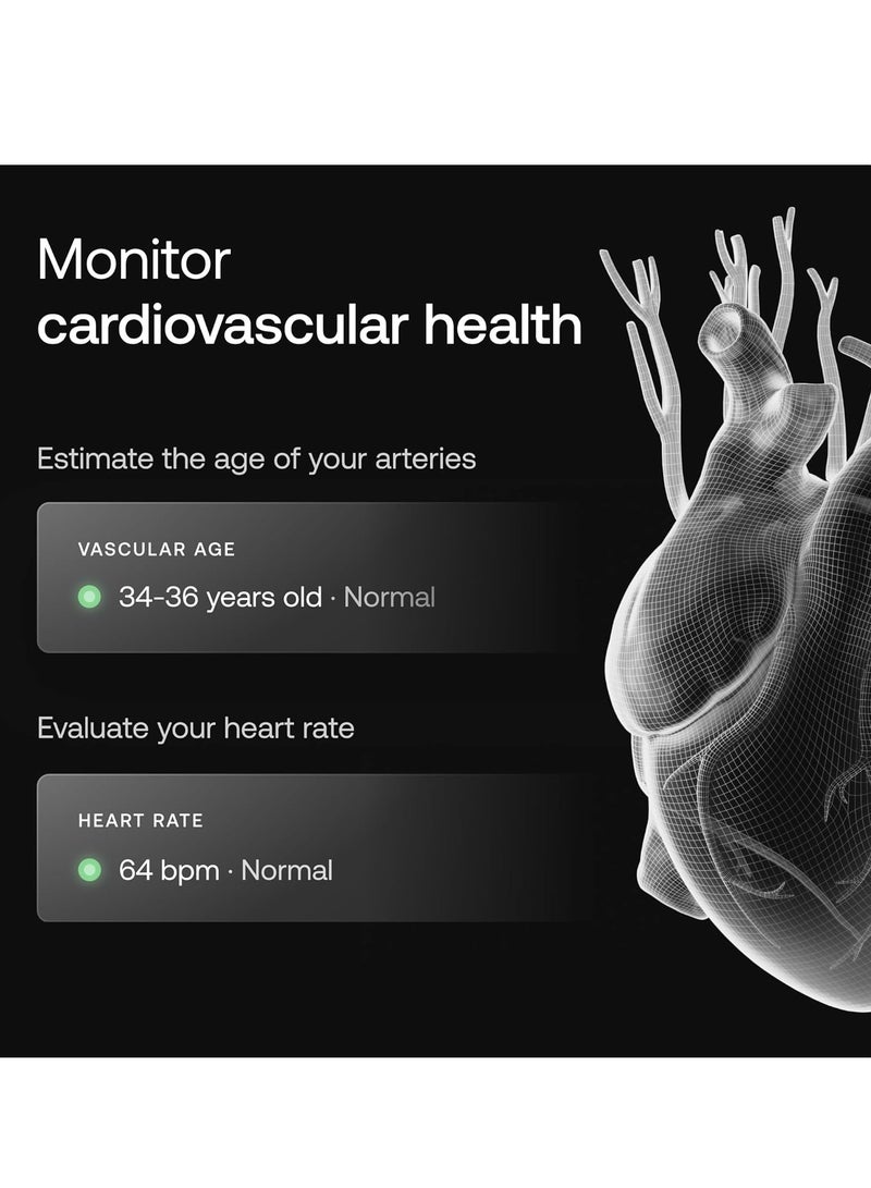 ويذينجز فحص الجسم - ميزان ذكي مع تحليل تكوين الجسم القطاعي، مقاييس وزن الجسم وعمر الأوعية الدموية، الدهون الحشوية، معدل ضربات القلب، iOS/Android - Image 3