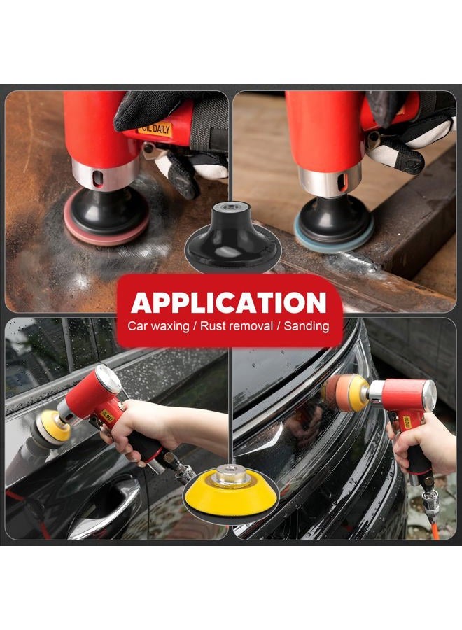 SI FANG 2 Inch Pneumatic Mini Orbital Sander Right Angle Air Die Grinder, Surface Prep Rotary Tool Polisher Kit with Various Quick Change Roll Lock Sanding Discs [Upgraded Polishing and Grinding] - Image 4