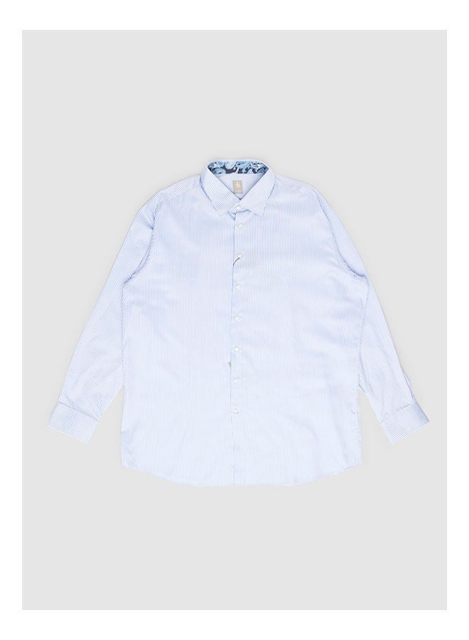 JACQUES BRITT Collared Neck Long Sleeve Stripes Shirt  - Image 1
