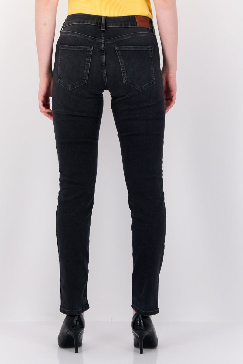 ESPRIT Women Slim Fit Washed Stretchable Jeans, Black - Image 3