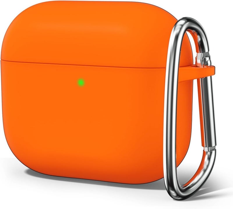 Meyaar for Apple AirPods Pro 3 ​​​​​​​Case Cover with Keychain, Soft Skin Silicone Case Cover, Full Protective Case Cover Compatible with AirPods Pro (3rd Generation) Case 2025 (Orange) - Image 1