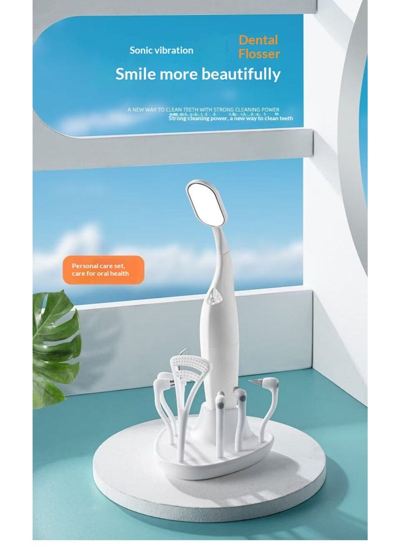 HYH Electric Sonic Dental Cleaner, Portable Home Teeth Cleaning Kit, Multifunctional Oral Care Set with Multiple Tips for Plaque & Tartar Removal - Image 2