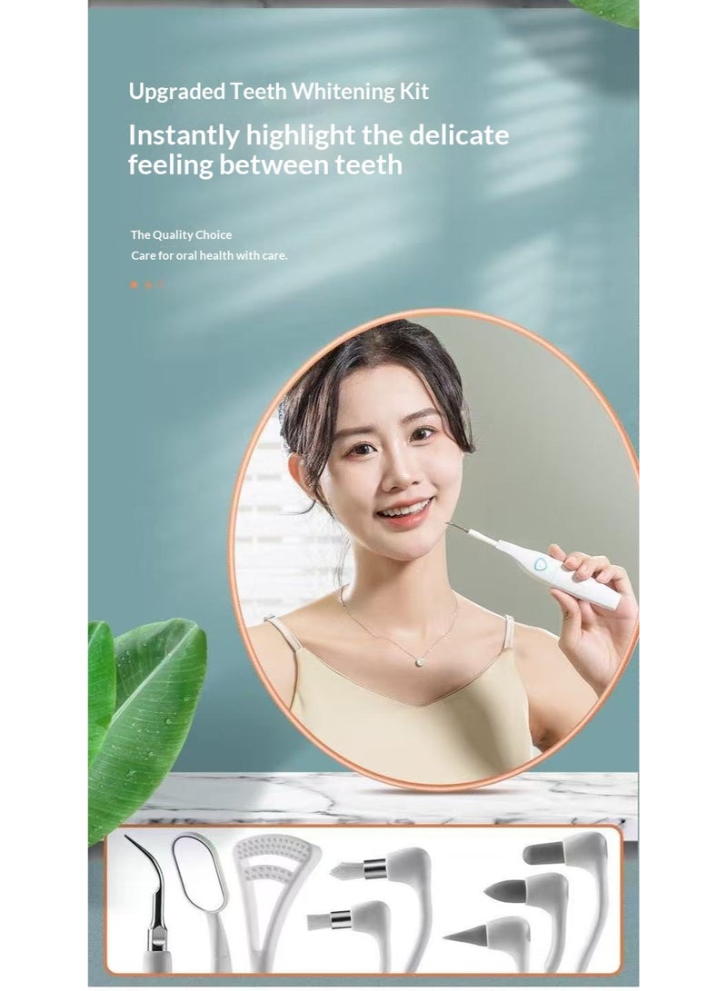 HYH Electric Sonic Dental Cleaner, Portable Home Teeth Cleaning Kit, Multifunctional Oral Care Set with Multiple Tips for Plaque & Tartar Removal - Image 4