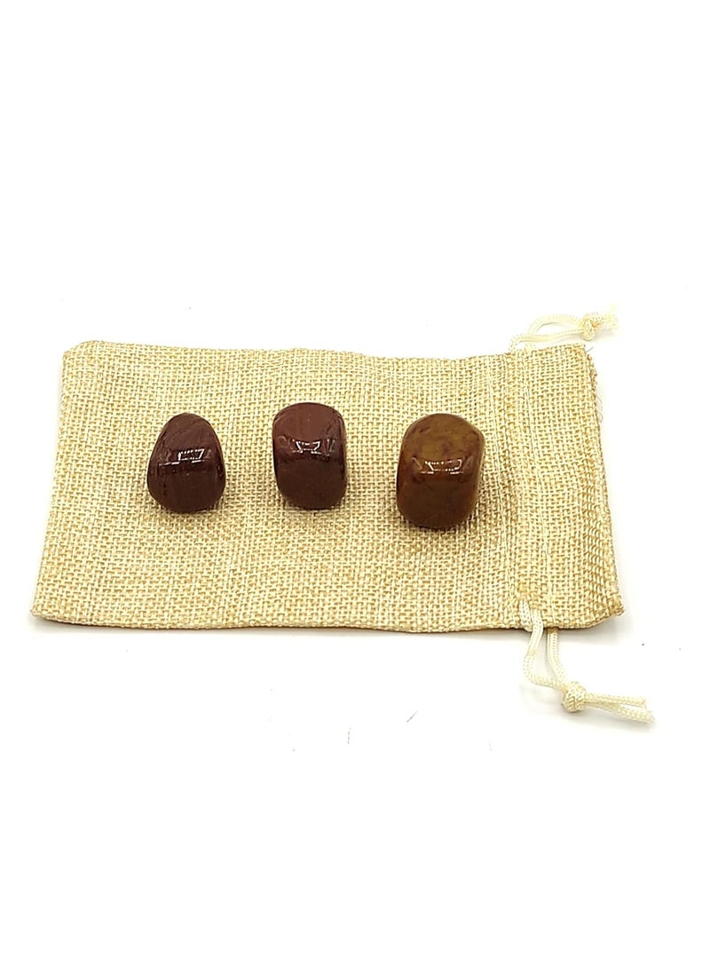 Plus Value Plus Value Petrified Wood Tumbled Pebbles Stone Crystal Reiki Healing Aura Chakra 50grams Jute Bag  - Image 3