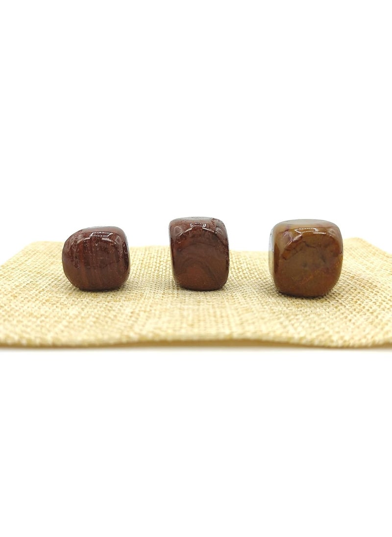 Plus Value Plus Value Petrified Wood Tumbled Pebbles Stone Crystal Reiki Healing Aura Chakra 50grams Jute Bag  - Image 5