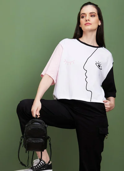 globus Globus Women Graphic Printed Boxy Fit T-Shirt