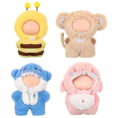 Simgoing 4 Pack 10cm Doll Clothes for 39 Inches Stylish Mini Collectibles Figure Mini Miniature Costume Dress up for Play Display No Doll BeesMonkeysSharks - Image 1
