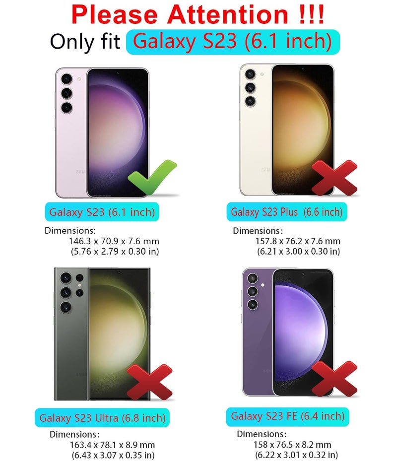 ONOLA Phone Case for Samsung Galaxy S23 Case with HD Screen Protector, Heavy Duty Shockproof & Dropproof 3-Layer Cover Phone Case for Galaxy S23 6.1'',PurpleSkyblue - Image 2