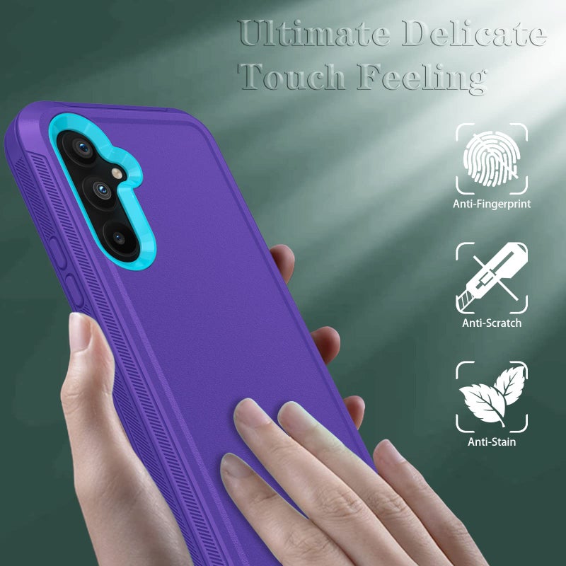 ONOLA Phone Case for Samsung Galaxy S23 Case with HD Screen Protector, Heavy Duty Shockproof & Dropproof 3-Layer Cover Phone Case for Galaxy S23 6.1'',PurpleSkyblue - Image 3