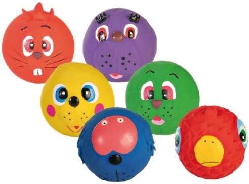 Trixie Pack of 6 Faces latex dog balls  6 cm FANTASIC DOG TOY