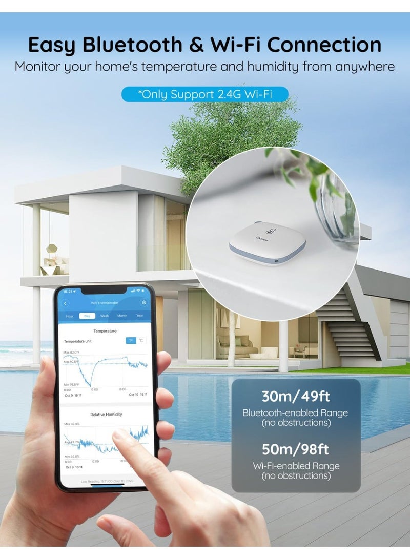 Govee Wi-Fi Thermometer and Hygrometer, Smart Temperature and Humidity Sensor with App Alert, Free Export for 2 Years of Data Storage, Wireless Remote Monitoring - Image 4