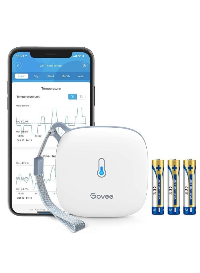 Govee Wi-Fi Thermometer and Hygrometer, Smart Temperature and Humidity Sensor with App Alert, Free Export for 2 Years of Data Storage, Wireless Remote Monitoring - Image 1