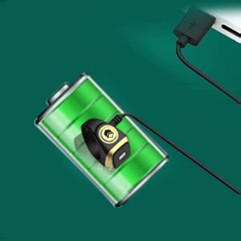 خاتم الزكر- الصلاة المسلمة- تذكير توقيت الصلاة شاشة OLED خاتم ذكي قابل للارتداء تقنية مقاومة للماء (خضراء، 20 مم) - Image 4