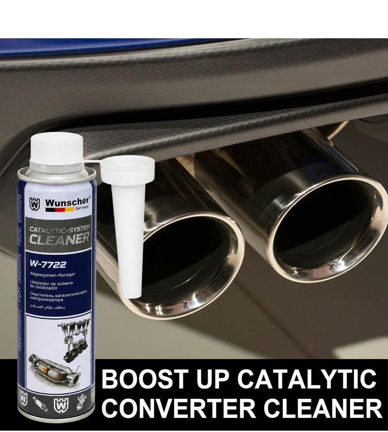 Wunscher W-7722 Catalytic System Cleaner 300ML x 3PCS, 900ML Petrol & Diesel Fuel Additive, Catalytic Converter DPF Injection Exhaust Cleaner, Carbon Soot Deposit Remover, Engine Maintenance Treatment - Image 2