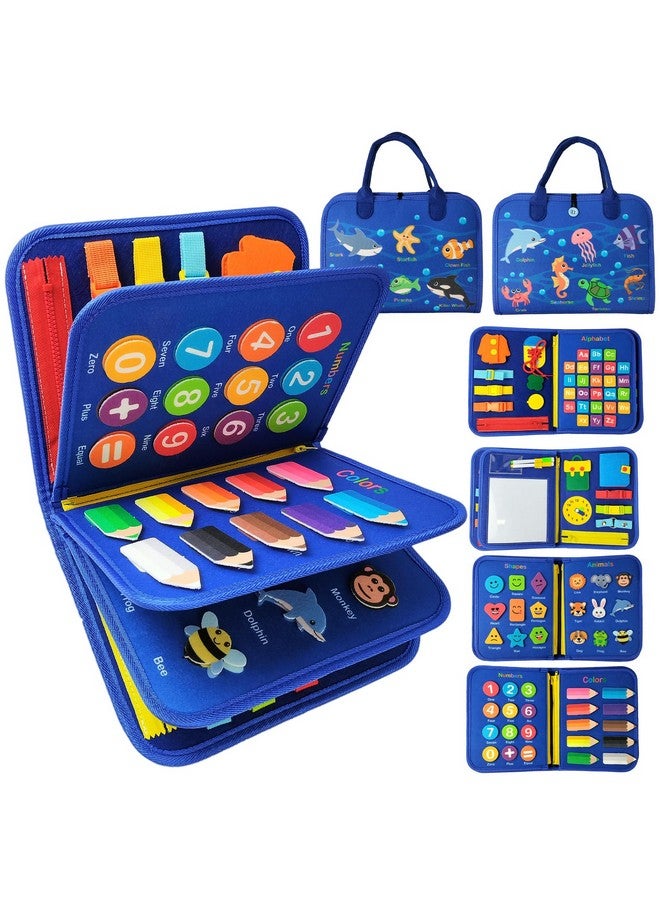 لوحة مشغولة لعبة مونتيسوري للأطفال من 1 إلى 4 سنوات - لوحة حسية مع أنشطة تعليمية لرياض الأطفال لتعلم المهارات الحركية الدقيقة - ألعاب سفر للطائرة والسيارة - Image 1