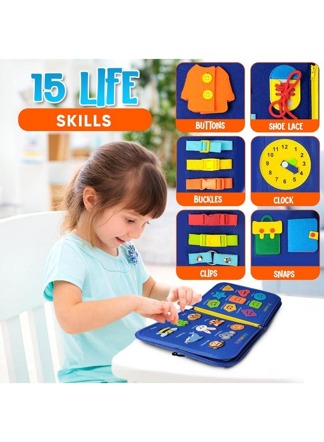 لوحة مشغولة لعبة مونتيسوري للأطفال من 1 إلى 4 سنوات - لوحة حسية مع أنشطة تعليمية لرياض الأطفال لتعلم المهارات الحركية الدقيقة - ألعاب سفر للطائرة والسيارة - Image 3