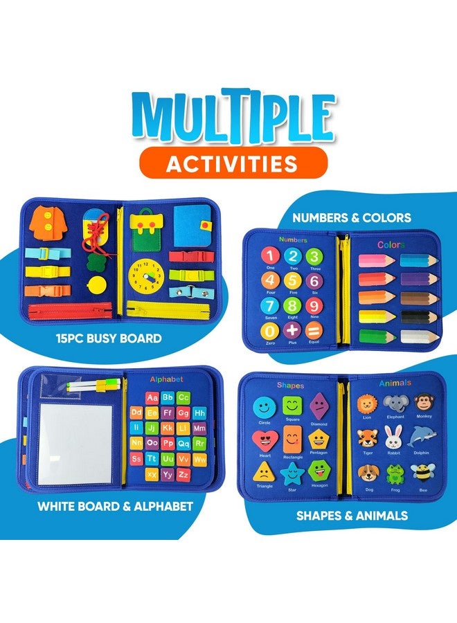 لوحة مشغولة لعبة مونتيسوري للأطفال من 1 إلى 4 سنوات - لوحة حسية مع أنشطة تعليمية لرياض الأطفال لتعلم المهارات الحركية الدقيقة - ألعاب سفر للطائرة والسيارة - Image 2