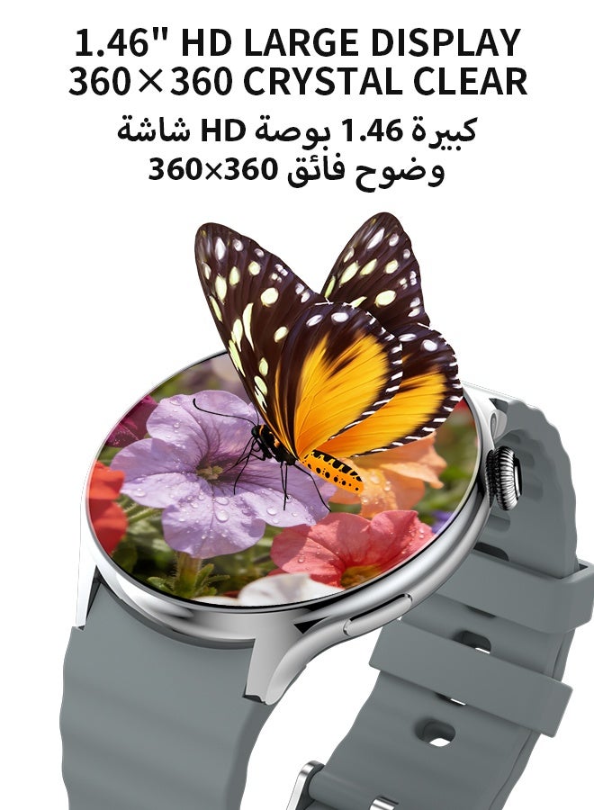 وابيك ساعة ذكية Y5 من علامة كورية، ساعة عملية ورياضية مقاومة للماء، مع مكالمات بلوتوث، متوافقة مع أندرويد وiOS، ساعة ذكية للرجال والنساء، طلاء بتفريغ الهواء من سبائك الزنك، مراقبة معدل ضربات القلب - Image 3