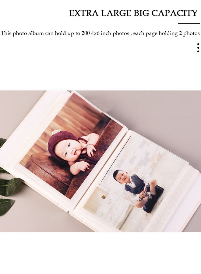 DUNISO ألبوم صور، كتاب ألبوم صور 100 صورة، ألبومات بنمط ورقة شجرة نسيم الصيف، صديقة للبيئة، تخزين الأعمال الفنية أو بطاقات البريد، مثالي لحفلات الزفاف، صور الأطفال وذكريات السفر - Image 4