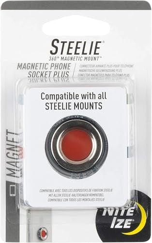 Nite Ize Steelie Magnetic Phone Socket Plus Strong Dashboard Mount Phone Socket for a Secure Hold Smooth Glide Adjustable Viewing Works with Steelie Mounts - Image 1