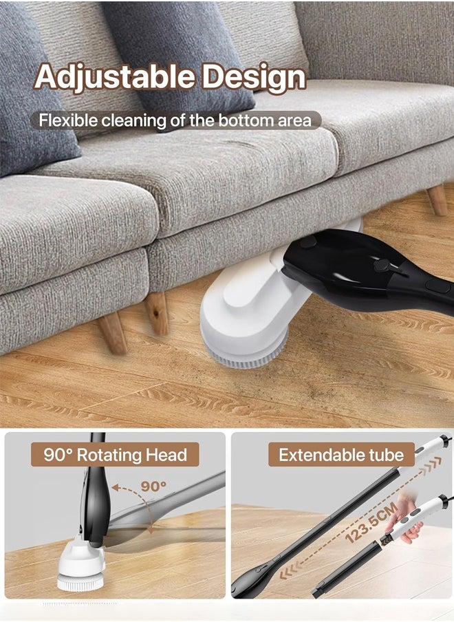 Joshberg Electric Spray Mop for Floor Cleaning,Retractable Spin Mop with Water Spray,Cordless Electric Mop with 2 Pcs Brush head And 4 Pcs Reusable Pads,2 Speeds,Up to 50 Mins Powerful Lazy Mop for Wood, Hardwood, Laminate, Tile,Marble Floors  - Image 5