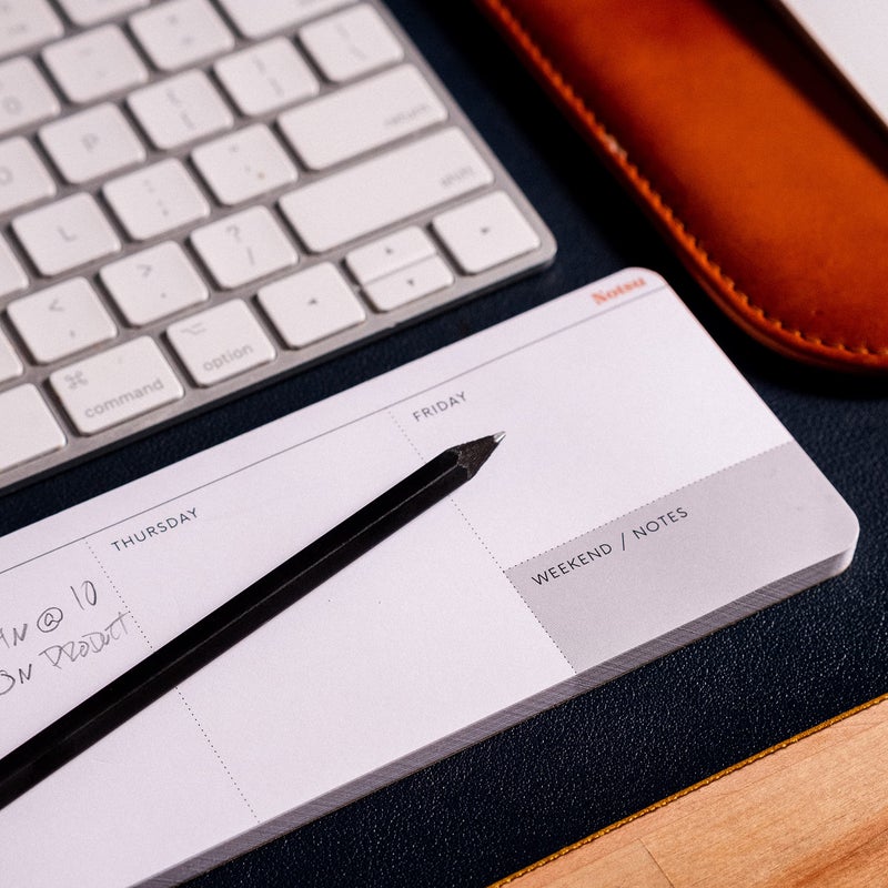 Notsu Weekly Planner Mini Notepad | Minimalist Undated Calendar Desk Pad, Fits Under Keyboard - Image 2