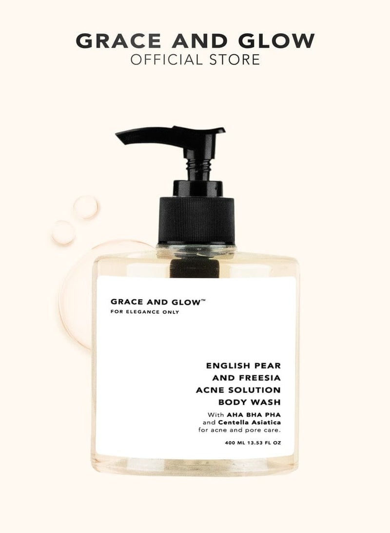 Glow GRACE AND GLOW English Pear and Freesia Acne Solution Body Wash - Image 1