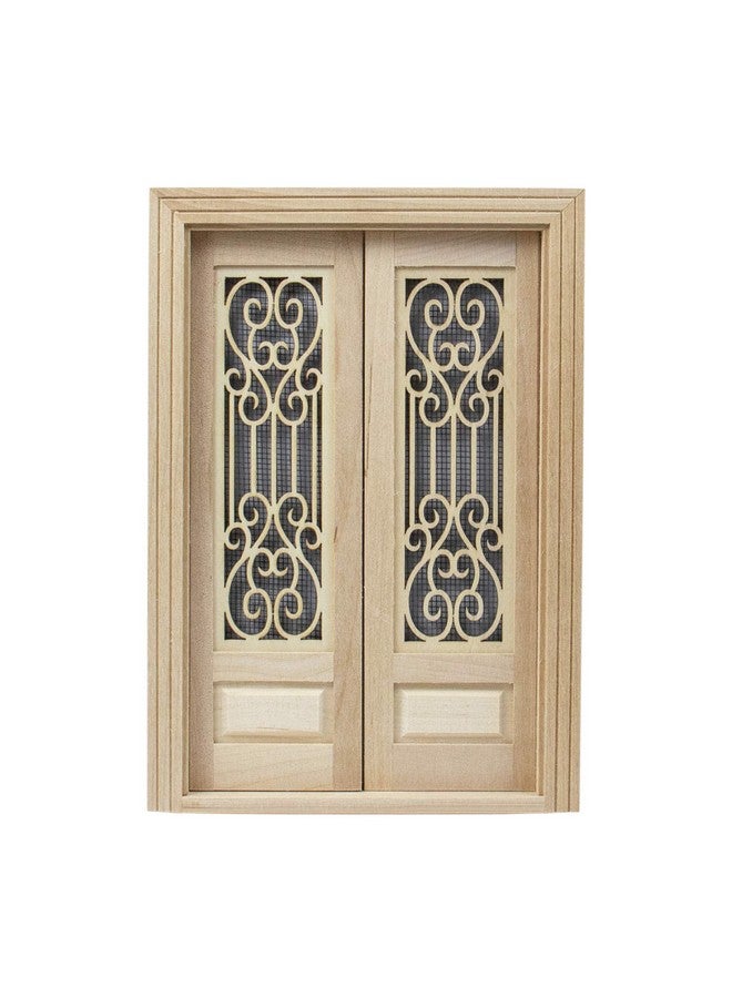 AUEAR 1:12 Dollhouse Miniature Furniture Unpaint Wooden Doors For Diy Scene Doll Home Furniture Craft (2 Horizontal Panel) - Image 1