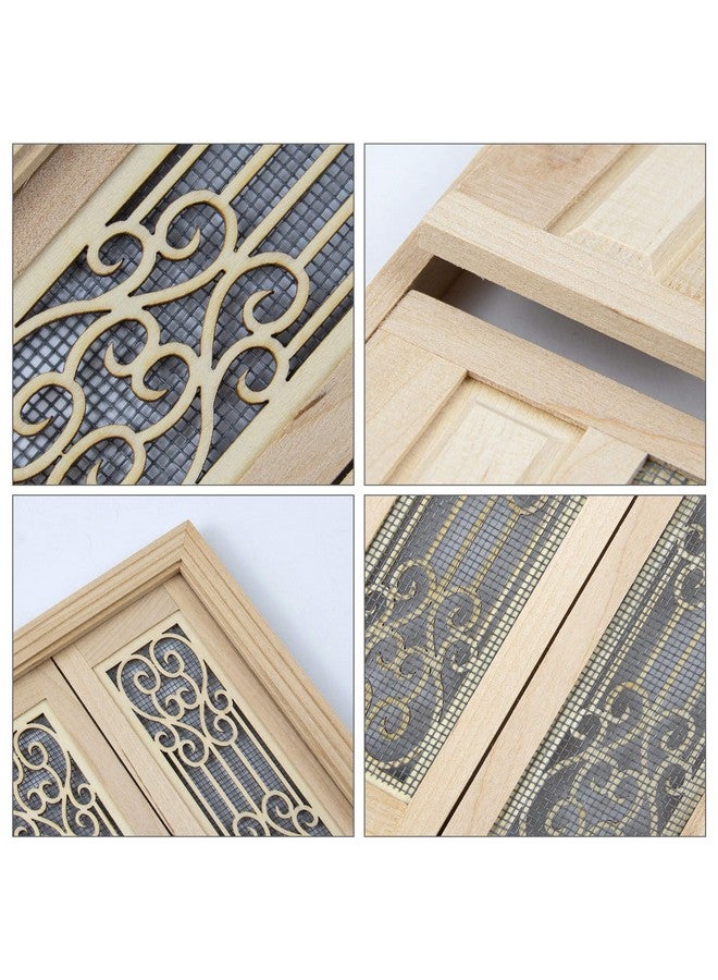 AUEAR 1:12 Dollhouse Miniature Furniture Unpaint Wooden Doors For Diy Scene Doll Home Furniture Craft (2 Horizontal Panel) - Image 5