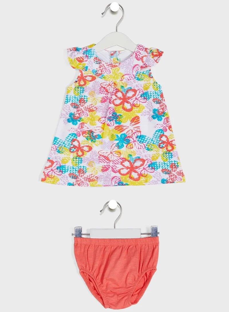Babybol Infant Printed Dress & Knicker Set
