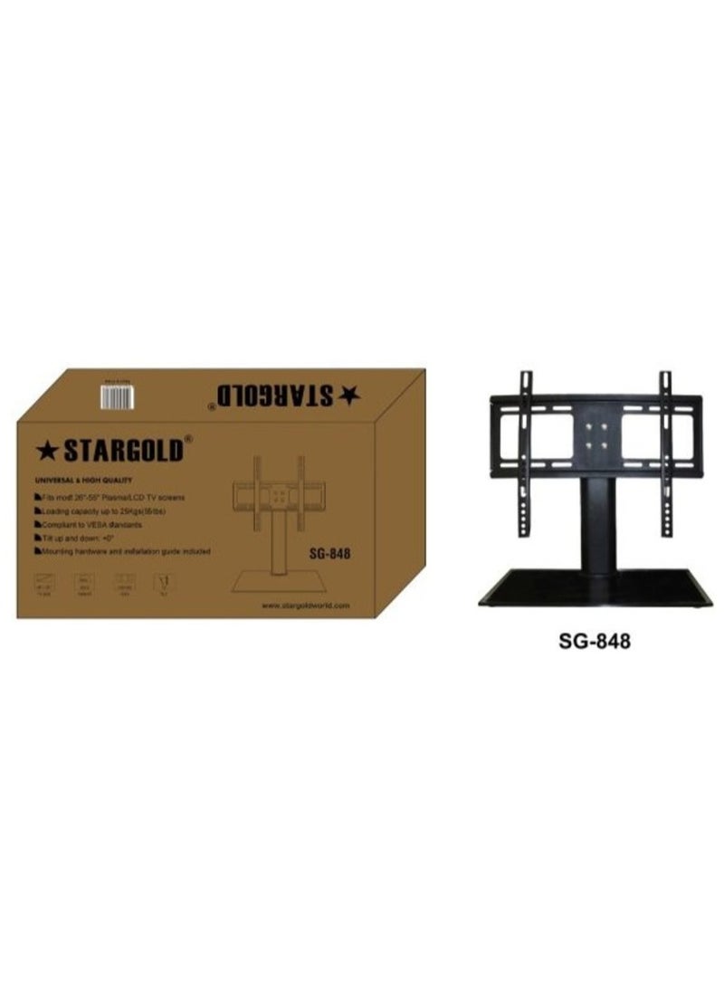 Adjustable Tilting TV Cart Bracket for Plasma, LCD, and LED TVs - Fits 26”-55” Screens with 25kg Maximum Load Capacity