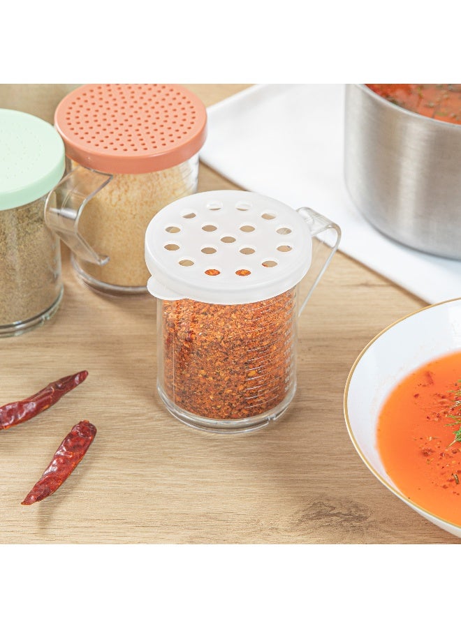 Restaurantware رشاش توابل بلاستيكي شفاف سعة 10 أونصات من RW، 1 رشاش توابل جاف قابل لإعادة الاستخدام - يشمل غطاء مثقوب أبيض، مع مقبض، رشاش توابل من بولي كربونات شفاف، للتوابل الخشنة - Image 4