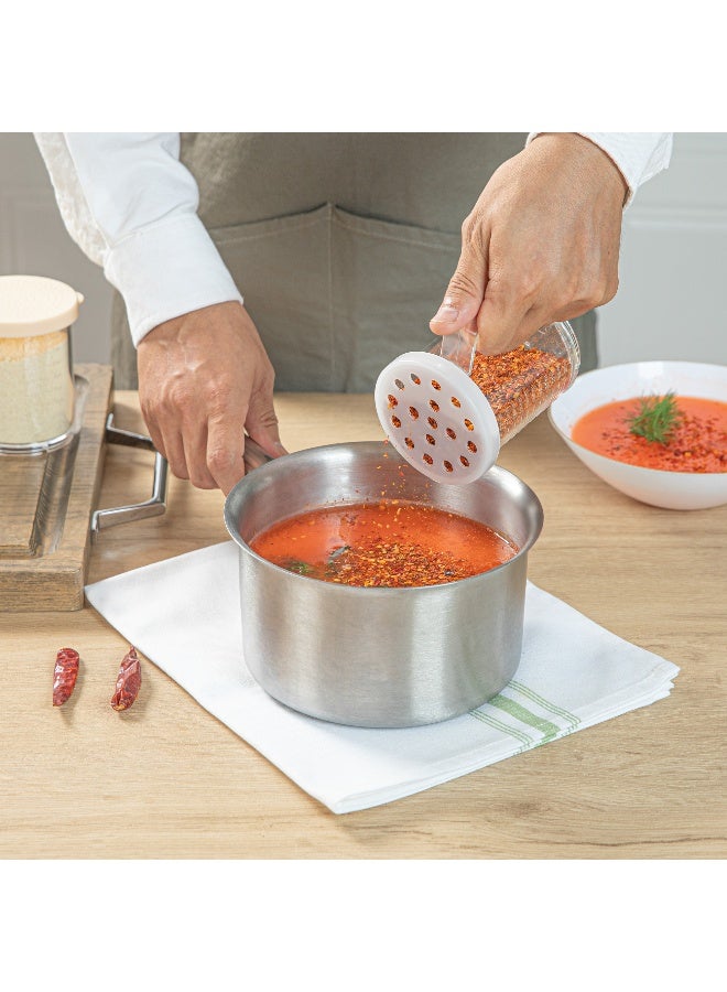 Restaurantware رشاش توابل بلاستيكي شفاف سعة 10 أونصات من RW، 1 رشاش توابل جاف قابل لإعادة الاستخدام - يشمل غطاء مثقوب أبيض، مع مقبض، رشاش توابل من بولي كربونات شفاف، للتوابل الخشنة - Image 5