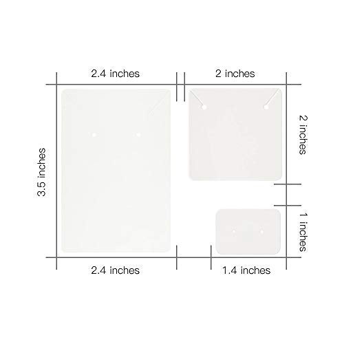 Calculs Jewelry Cards for Necklace and Earrings Display Bracelet Card Holder, Multi-Size Blank Paper Tags for DIY Ear Studs and Necklace | 300 Pcs/Set White - Image 5