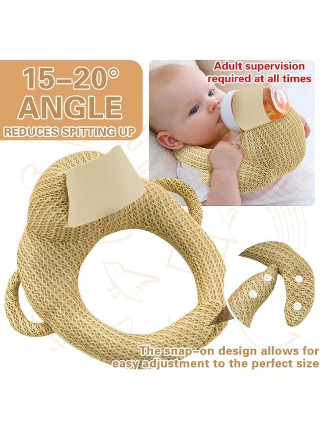 DMG TECH Hands-Free Nursing Pillow with Anti-Bias Headrest, 3D Bean Velvet Temperature-Regulating Cushion for Bottle Feeding, Ergonomic Support for Mom & Baby, Washable Nursing Pillow for Newborns - Image 4
