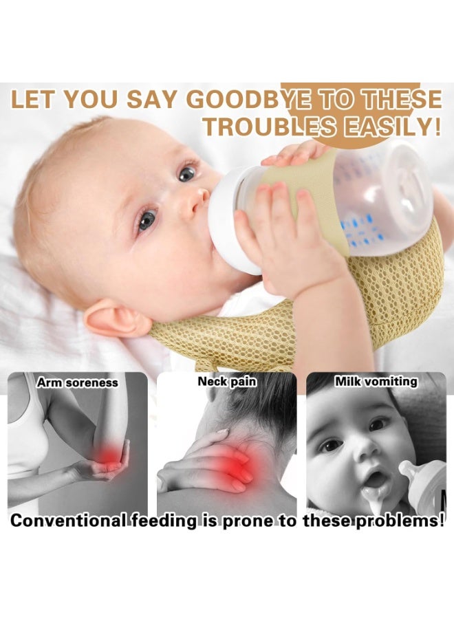 DMG TECH Hands-Free Nursing Pillow with Anti-Bias Headrest, 3D Bean Velvet Temperature-Regulating Cushion for Bottle Feeding, Ergonomic Support for Mom & Baby, Washable Nursing Pillow for Newborns - Image 5