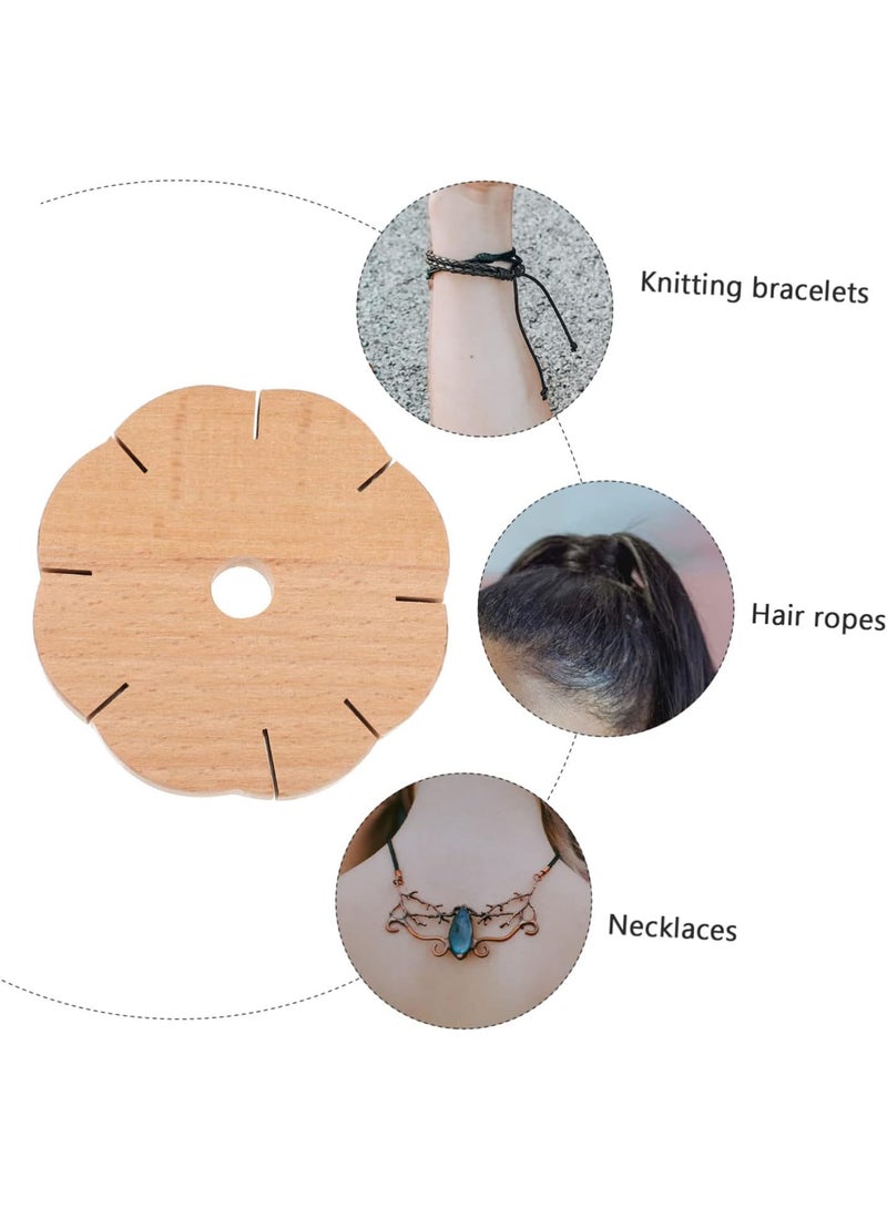 GGOOT Rope Knitting Machine Braid Tool Braided Bracelets Knitting Tools 1pc Braiding Cord Disc Supplies Bracelet Braiding Tool Wooden Knitter Wood Knitter Rope Braid Device Yarn - Image 3
